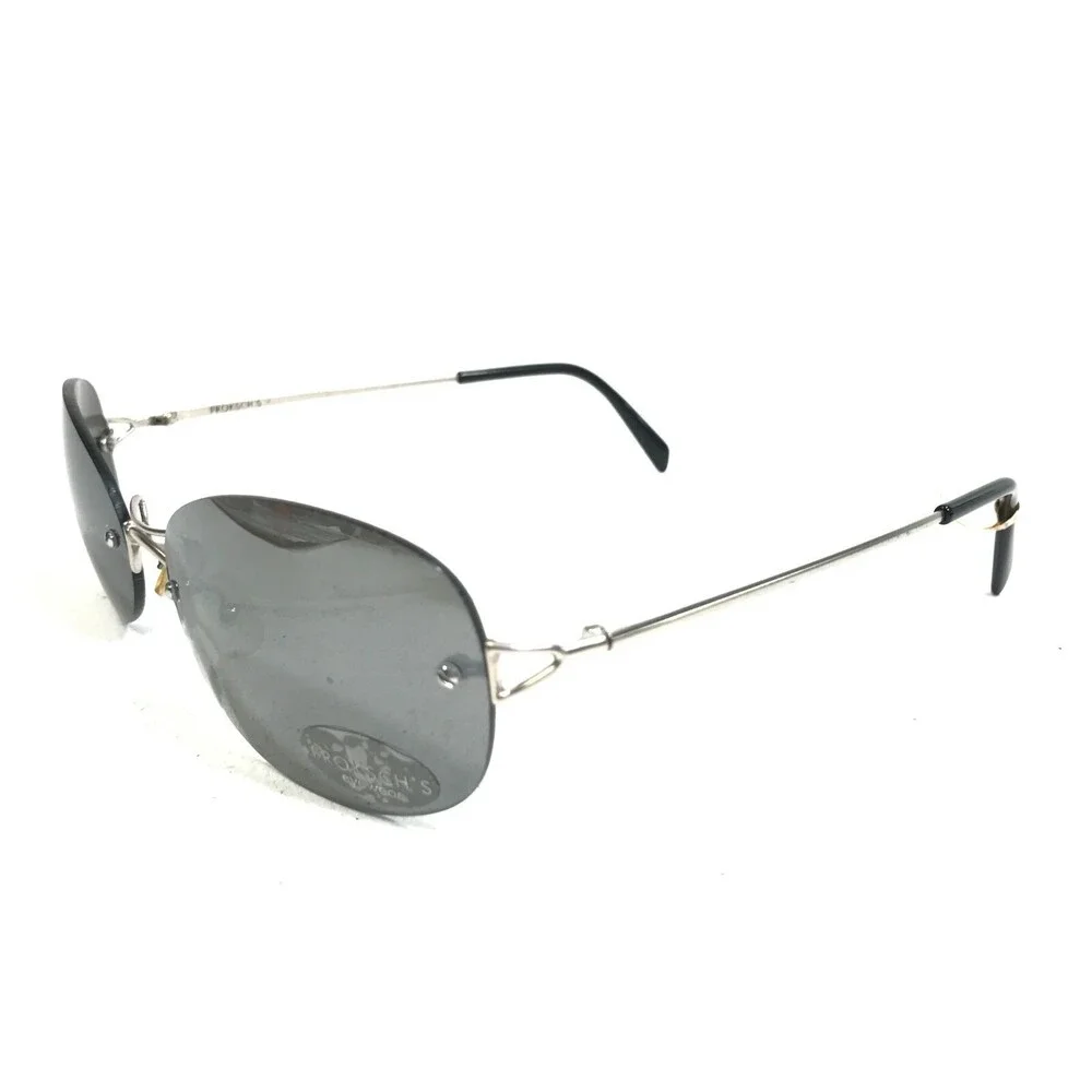 Proksch's Sunglasses M 44 8 Gray Round Cat Eye Wrap Wire Frames w Black Lenses